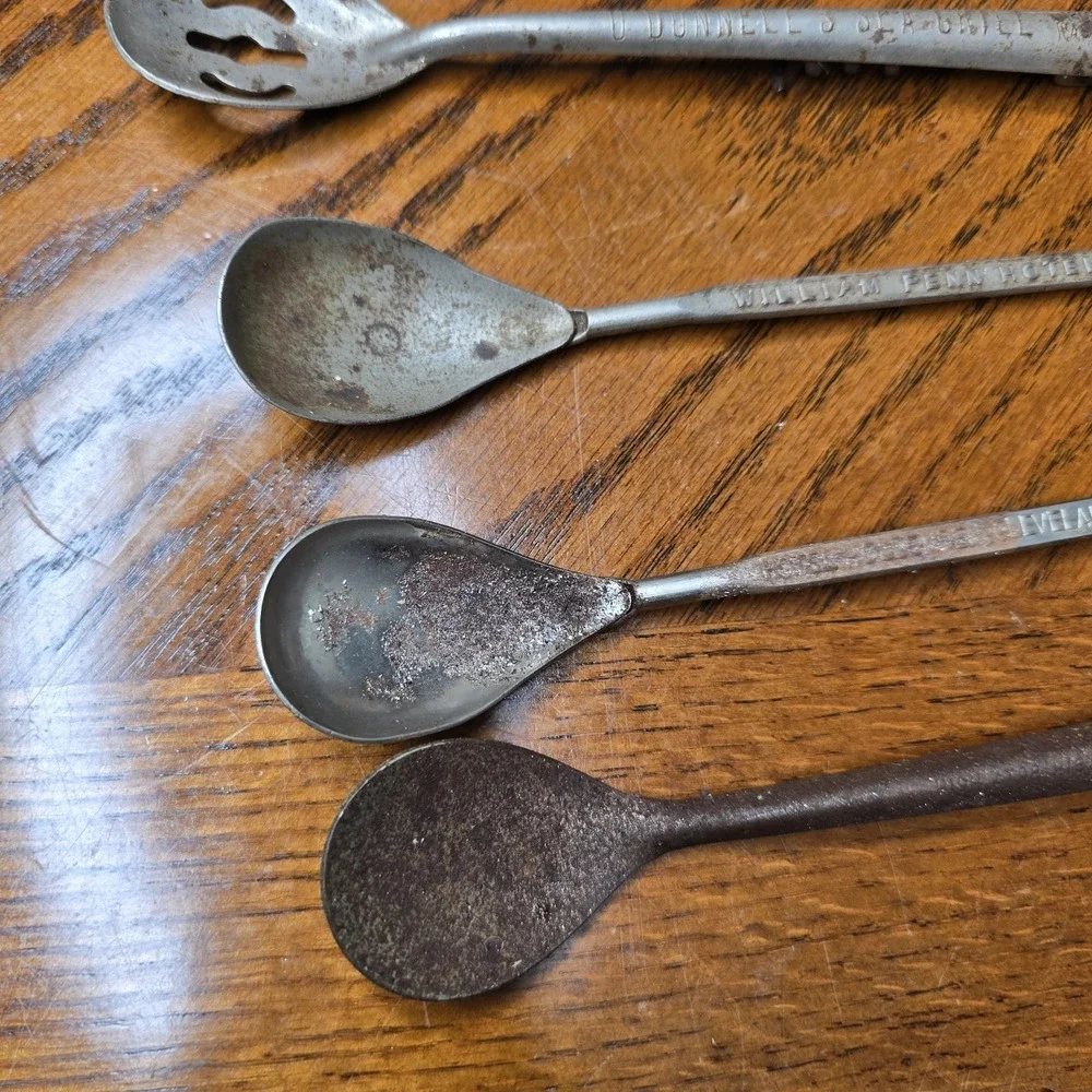 Vintage Hotel & Business Spoon Advertising Stirrer Bottle Openers Rusty 12